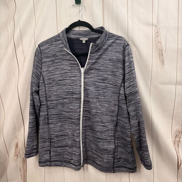 Talbots Women’s 1XP Blue Marled Zip Up Jacket - Picture 1 of 5